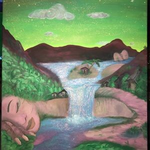 Wall Art - Ladyof the Land acrylic painting Wall Art - Ladyof the Land acrylic painting
